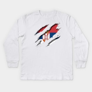 Serbia Shredding Kids Long Sleeve T-Shirt